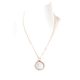 Ferre Milano Necklace Ip Rosegold With Mother Of Pearl On Pendant