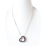 Ferre Milano Necklace With Blue Stone Heart Design