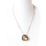 Ferre Milano Necklace Ip Rosegold With Stone Heart Design