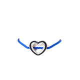 Ferre Milano Bracelet Silver Color With Blue String & Blue Stone