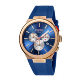 Ferre Milano Men's Chronograph Watch With Blue Rubber Strap - Blue Salon