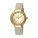 Ferre Milano Ladies Watch With White Mother Of Pearl Dial & Gray Leather Strap - Blue Salon