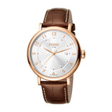 Ferre Milano Men'S Watch With White Dial & Brown Leather Strap