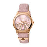 Ferre Milano Ladies Watch Ip Rose Gold Case & Pink Leather Strap