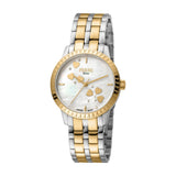 Ferre Milano Two Tone Ladies Watch Mother Of Pearl Heart Design On The Dial With Metal Bracelet - Blue Salon