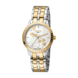 Ferre Milano Two Tone Ladies Watch Mother Of Pearl Heart Design On The Dial With Metal Bracelet