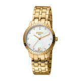 Ferre Milano Stainless Steel Case & Bracelet With Mother Of Pearl Dial