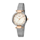 Ferre Milano Two Tone Ladies Watch Silver And Rosegold With Stone