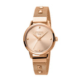 Ferre Milano Ladies Stainless Steel Watch Ip Rose Gold Case & Bracelet