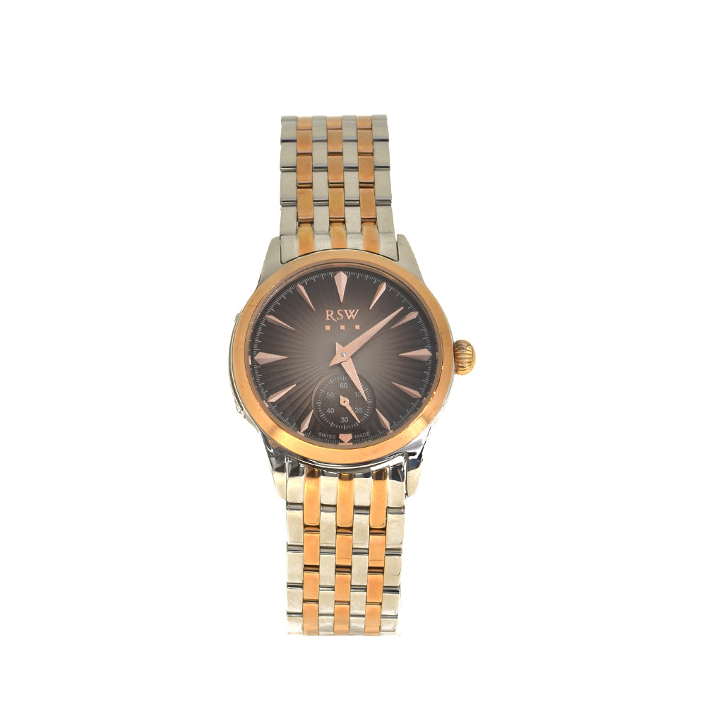 Rsw Ladies Stainless Steel Quartz Watch With Two-Tone Silver & Rg Metal Bracelet | Fashion Watches | GCC | SP | Womens Rsw Ladies Stainless Steel Quartz Watch With Two-Tone Silver & Rg Metal Bracelet | Fashion Watches | GCC | SP | Womens