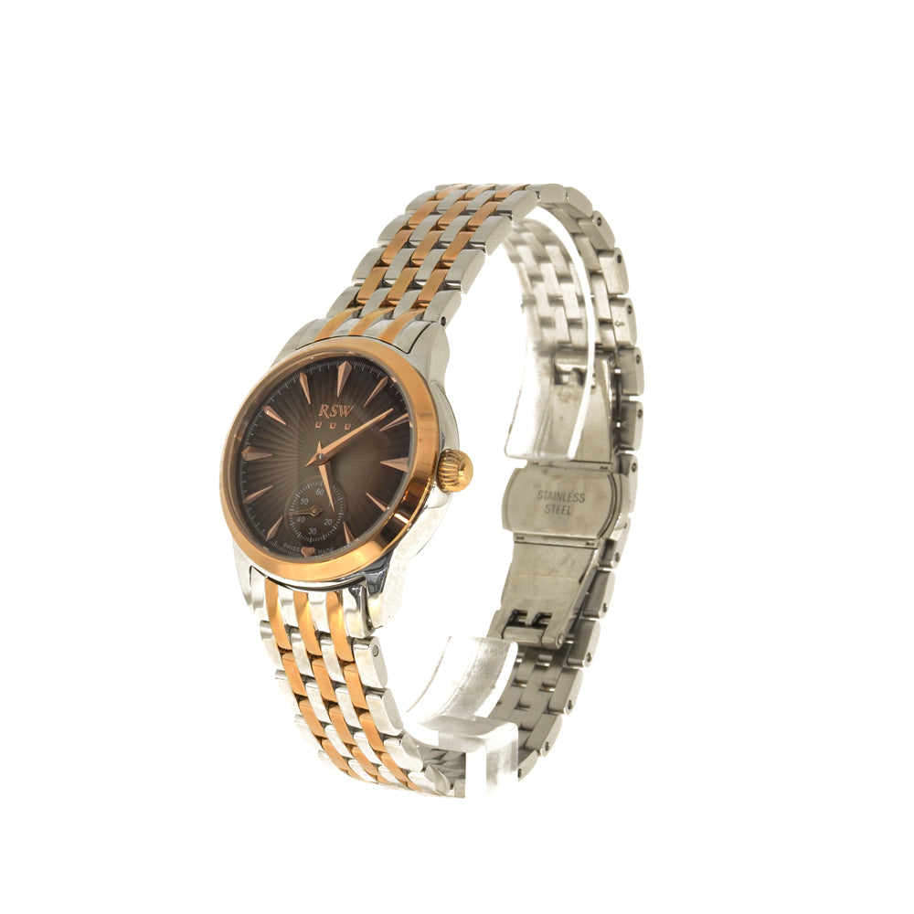 Rsw Ladies Stainless Steel Quartz Watch With Two-Tone Silver & Rg Metal Bracelet | Fashion Watches | GCC | SP | Womens Rsw Ladies Stainless Steel Quartz Watch With Two-Tone Silver & Rg Metal Bracelet | Fashion Watches | GCC | SP | Womens