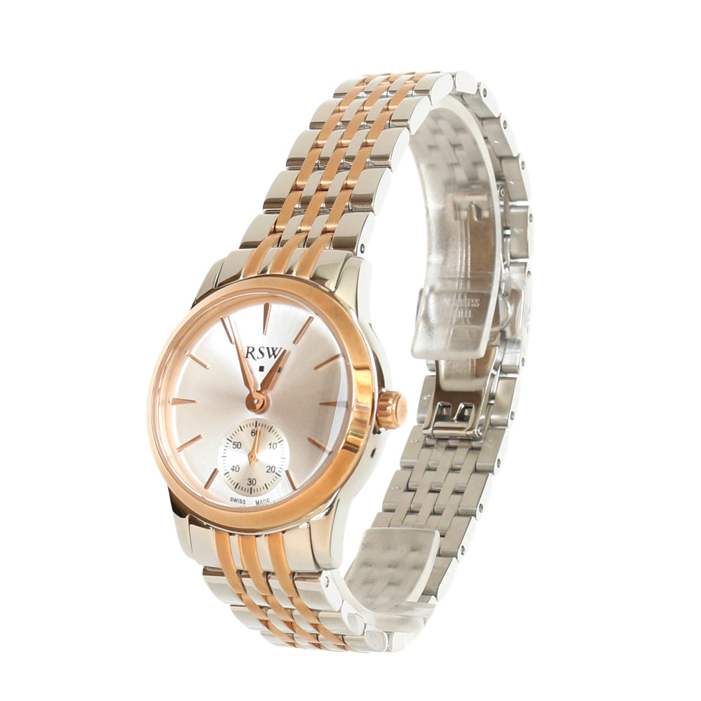 Rsw Ladies Stainless Steel Quartz Watch With Two-Tone Bracelet & White Dial | Fashion Watches | GCC | SP | Womens Rsw Ladies Stainless Steel Quartz Watch With Two-Tone Bracelet & White Dial | Fashion Watches | GCC | SP | Womens