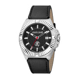 Roberto Cavalli by Franck Muller Men's Watch, Silver Case and Black Dial