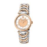 Roberto Cavalli by Franck Muller Women's Watch, Two Tone Silver & Rose Gold Case and Silver & Rose Gold Pattern Dial