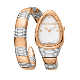 Roberto Cavalli by Franck Muller Women's Watch, Two-Tone Silver and Rose Gold Tone with Silver Dial