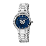 Roberto Cavalli by Franck Muller Women's Watch, Silver Case and Dark Blue Dial