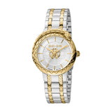 Roberto Cavalli by Franck Muller Women's Watch, Two Tone Silver & Gold Case and White MOP Dial