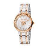 Roberto Cavalli by Franck Muller Women's Watch, Two Tone Silver & Rose Gold Case and Silver Dial