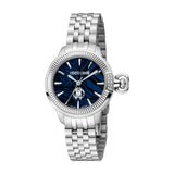 Roberto Cavalli by Franck Muller Women's Watch, Silver Case and Dark Blue Dial