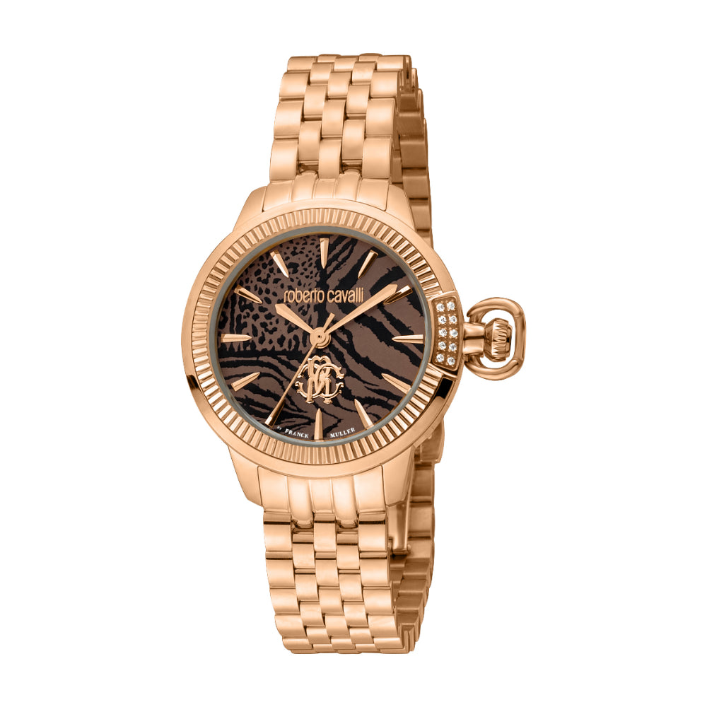 Roberto Cavalli by Franck Muller Women's Watch, Rose Gold Case and Brown Dial