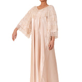 سالي بوبي ثوب نوم ساتان لون  عاجي\بيج مقاس XL