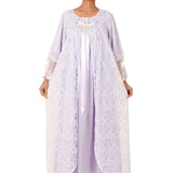 Sally Poppy Night Dress Satin Ivory/Mint