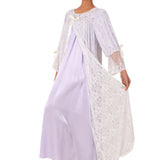 Sally Poppy Night Dress Satin Ivory/Mint