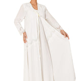 سالي بوبي طقم ثوب نوم قطن لون عاجي مقاس S