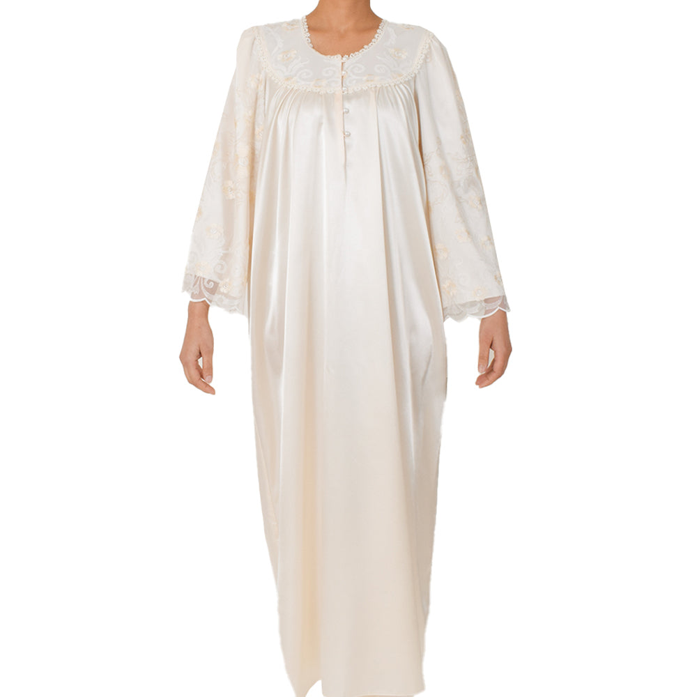 Sally Poppy Night Dress Satin Cream Size Large Cream – Blue Salon