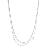 Rebecca Butterfly 925 Silver Necklace With Pearls