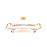 Select Home New Magnolia Cd Rectangular Tray With Cover 28x40 Silver