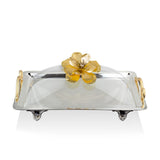 Select Home New Magnolia Rectangular Tray With Cover 44x54 Cm Silver