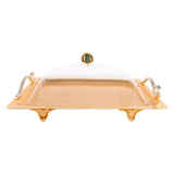 Select Home Natural Stone Cd Rectangular Tray With Cover 28x40 Silver