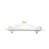 Select Home New Lotus Rectangular Tray With Cover 44x54 Cm Silver