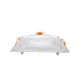 Select Home New Lotus Rectangular Tray With Cover 44x54 Cm Silver