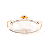 Select Home New Lotus Oval Tray With Cover 34x45 Cm Silver