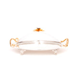 Select Home New Lotus Oval Tray With Cover 34x45 Cm Silver