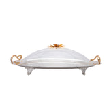 Select Home New Lotus Oval Tray With Cover 44x56 Cm Silver