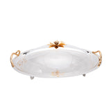 Select Home New Lotus Oval Tray With Cover 44x56 Cm Silver