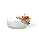Select Home New Magnolia Splayed Glass Case 25x8 Cm Silver