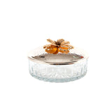 Select Home New Magnolia Splayed Glass Case 25x8 Cm Silver