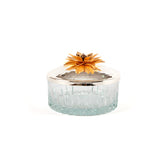 Select Home New Lotus Splayed Cut Glass Case 16 Cm Silver