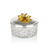 Select Home New Lotus Splayed Cut Glass Case 25x8 Cm Silver