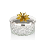 Select Home New Lotus Splayed Cut Glass Case 25x8 Cm Silver
