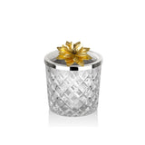Select Home New Lotus Cylinder Cut Glass Case 12x12 Cm Silver