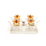 Select Home New Lotus 4 Pcs Jar Glass 21x18 Cm