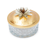 Select Home New Lotus Splayed Cut Glass Case 16 Cm Matt Gold