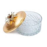 Select Home New Lotus Splayed Cut Glass Case 16 Cm Matt Gold