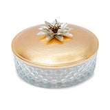 Select Home New Lotus Splayed Cut Glass Case 25x8 Cm Matt Gold