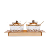 Select Home New Magnolia 2 Pcs Jar Glass 22x8 Cm Matt Gold
